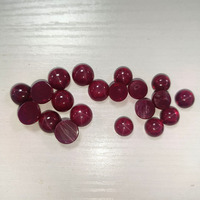 Cabochons ronds en rubis étoilé rouge synthétique transparents, pierres précieuses en vrac pour la fabrication de bijoux