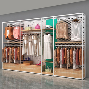 Decorazione su misura del negozio di abbigliamento delle signore di legno di vendita al dettaglio di interior design del negozio di stoffa delle donne - Product Image 1