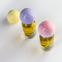 Flacon de parfum en verre rond à fond épais de 10 ml, couleur macaron, avec bouchon boule, rechargeable, échantillon vide, atomiseur de parfum, emballage OEM