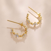 Nagosa 925 argent sterling femmes boucles d'oreilles or vermeil 18k 14k laiteux nano trèfle à quatre feuilles lvy fleur huggie cerceaux