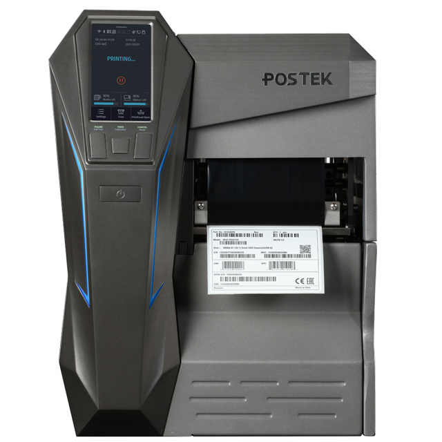High Performance 300dpi Industrial Barcode Printer with Peeler and Rewinder