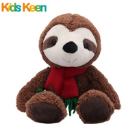 Petit ours brun personnalisé jouet en peluche avec écharpe douce en peluche décoration de Noël et cadeaux de vacances pour les enfants