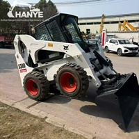 Chargeuse sur pneus Bobcat S300 d'occasion, moteur Kubota V3800 d'origine, levage vertical, 3,7 tonnes, pour la construction et l'aménagement paysager