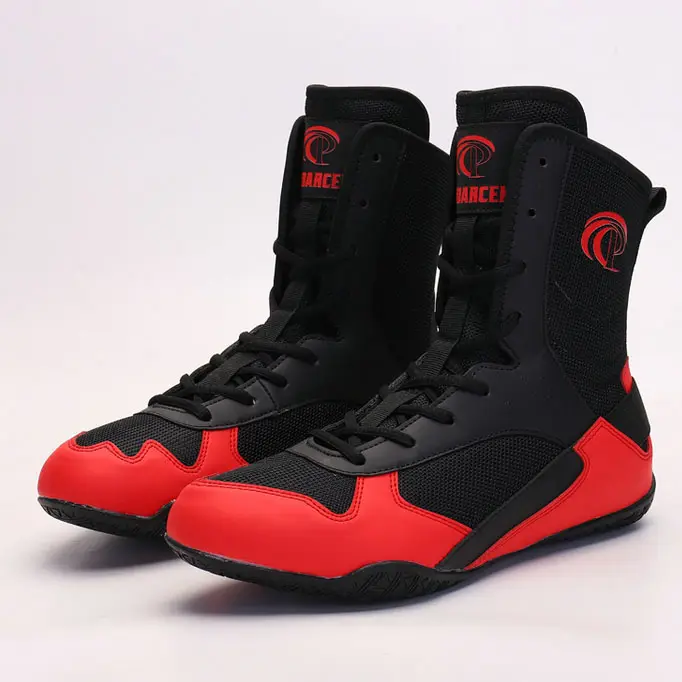 Wholesale Custom Professional High Top Sport Boots Gym Bodybuilding Boxing Shoes For Men