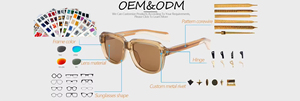 Lunettes de soleil en acétate unisexe anti-lumière bleue Lunettes de soleil en acétate bordeaux avec logo personnalisé de mode Vente en gros de haute qualité - Product Image 6
