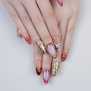 3D tallado flor hecho a mano acrílico prensa en las <span class=keywords><strong>uñas</strong></span> de alta calidad cubierta completa <span class=keywords><strong>uñas</strong></span> postizas <span class=keywords><strong>uñas</strong></span> artificiales <span class=keywords><strong>con</strong></span> logotipo personalizado - Product Image 6