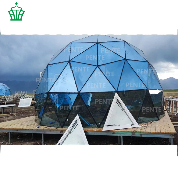 Tenda Gelembung Kubah Kaca Transparan Tenda Oval Bening Geodesi Tiup untuk Glamping Igloo