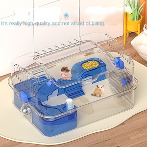 Lüks boy şeffaf altın ayı <span class=keywords><strong>Hamster</strong></span> kafes Modern plastik <span class=keywords><strong>Pet</strong></span> malzemeleri tam Villa tarzı koşu tekerlek düğmesi katı - Product Image 6