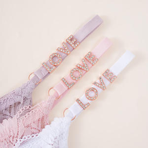 LOVE Rhinestone Lace <b>Thong</b> For Women Solid Color Low Rise G-string Floral Lace <b>Sexy</b> Underwear Breathable Women Panties - Product Image 5