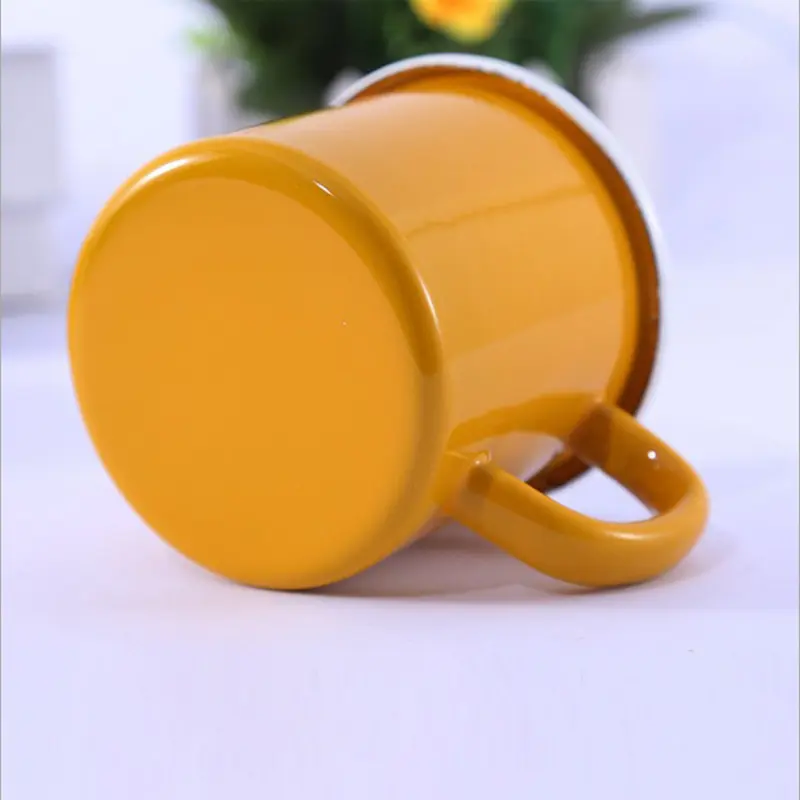 ถ้วยกาแฟเซรามิกเคลือบสีส้มใช้ซ้ำได้พร้อมฝาปิดชุดอาหรับตุรกีพิมพ์โลโก้ขนาดต่างๆออกแบบได้ตามต้องการ