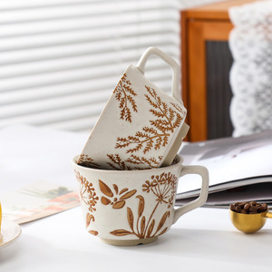 <span class=keywords><strong>Taza</strong></span> de Cerámica <span class=keywords><strong>Pintada</strong></span> <span class=keywords><strong>a</strong></span> <span class=keywords><strong>Mano</strong></span> - <span class=keywords><strong>Taza</strong></span> Minimalista con Textura para Café y Leche, Estilo Japonés Wabi-Sabi para el Hogar y la Oficina - Product Image 4
