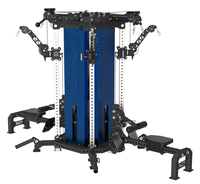 Máquina de Gimnasio Multifuncional Comercial de 4 Estaciones para Cuatro Personas, Entrenamiento de Fuerza Integral, Equipo de Ejercicio para Todo el Cuerpo, para Gimnasio o Estudio