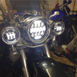 Phare de <span class=keywords><strong>Moto</strong></span> noir 7 "pouces H4 LED pour <span class=keywords><strong>Harley</strong></span> Softail Slim Fat Boy 7 pouces Halo Angel Eye DRL Led phare de <span class=keywords><strong>moto</strong></span> - Product Image 3