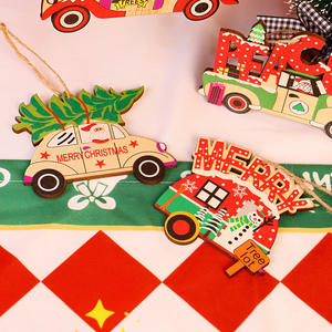 Adornos divertidos de madera para árboles de Navidad de Vietnam, letreros de madera para camiones para decoraciones navideñas - Product Image 3