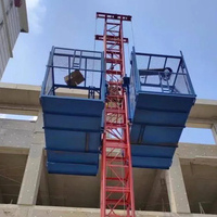 Monte-charge à mât unique et double cage pour matériaux, capacité 1000 kg, pour bâtiment et rénovation