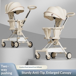 Poussette bébé réglable assise/allongée, design haute vue, légère, pliable, cadre métallique, pour 0-6 mois, capacité de charge 15 kg - Product Image 5