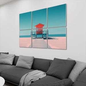 Imagen personalizada, diseño moderno, chapa de madera acústica de 6 paneles, arte de pared para estudios, dormitorios, apartamentos, hospitales, paneles de madera absorbentes de sonido - Product Image 1