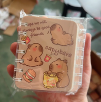 A7 Mini Pocket Hardcover Spiral Notepad Kertas Lucu Kartun Panda 80 Lembar Garis Tunggal Bagian Dalam Hadiah untuk Siswa SD Portabel