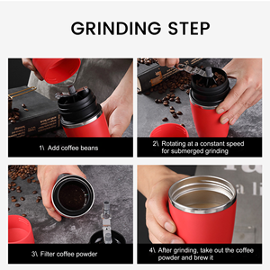 Cafetière manuelle multifonction tout-en-un de couleur personnalisée 500 ML cafetière expresso <span class=keywords><strong>avec</strong></span> moulin à grains intégré pour l'extérieur - Product Image 4