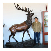 Statue de cerf en Bronze, taille de vie, pour le jardin, prix d'usine, nouveau