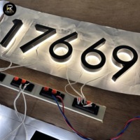 Luz LED 3D de Metal para Número de Casa, Regulable, de Acero Inoxidable, Retroiluminada, IP65, Impermeable, Letrero Publicitario, Logotipo, Dirección, Puerta