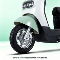 Skuter Listrik Mini Retro Bersertifikasi E-MARK 1500W Rem Cakram Depan Moped Komuter Wanita