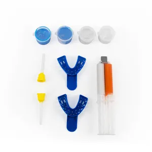 GlorySmile Dental Impression Kit Addition Silicone Kit Syringe Putty Trays Light body Putty Materials Set
