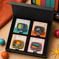 Clip Magnético para Gorra de Golf con Diseño Retro de Televisor, Personalizable al por Mayor, con Marcador de Bola Magnético, Colorido, en Caja de Regalo