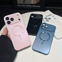 Estuche de carga inalámbrica magnética para iPhone 17 16 15 14 13 12 11 Pro Max 17 Air 16E cubierta de protección de lente de vidrio de silicona
