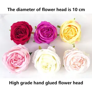 YIWAN Wholesale King Rose Head Flower Heads Bouquet Artificial Peonies Heads Adornment Background Wall For Wedding Decoration