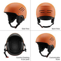 Casque de sport nautique professionnel en ABS, orange haute visibilité, avec fentes de ventilation, pour kayak, rafting, surf, canoë