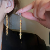 Anting-anting Gaya Metalik Modis, Laris Manis, Mewah, Meniruskan Wajah, Tampilan High-end