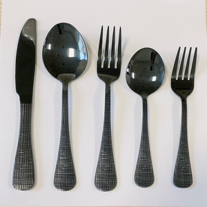 Luxury Durable Stainless Steel <strong>Cutlery</strong> Set With Hammered Handle Gold Flatware For Presents-Classic Style Custom Box Packaging - Product Image 1