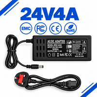 Adaptateur secteur de bureau 24V 4A personnalisé OEM ODM avec prise UK EU AU US pour passerelle domestique, concentrateur Ethernet, ordinateur, écran et équipement audio