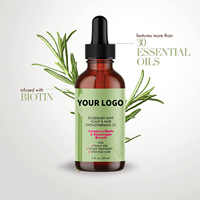 Huile Essentielle d'Extrait Végétal, Traitement Capillaire Croissance et Nourrissant, Huile Essentielle de Romarin et Menthe, Pure, Naturelle et Biologique, Marque Privée