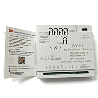 Module de commutation intelligent Tuya Wifi RF433 3 canaux DC7-32V 85-265V pour domotique Smartlife, module de commande pour porte de garage et rideaux motorisés