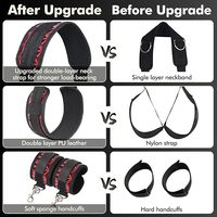 Sexe Bondage Contraintes En Cuir Poignet Cuisse BDSM Ensemble avec Sexe Oreiller Position Coussin Triangle Gonflable Rampe pour Couples