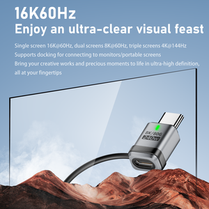 Adaptateur <span class=keywords><strong>USB</strong></span>-C portable mâle vers femelle avec cordon, transmission bidirectionnelle 80 Gbit/s, charge rapide 240 W, sortie vidéo 16K 60 Hz - Product Image 4