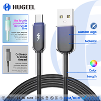 Câble Type-C de haute qualité 65W 1M 2M 3M Câble USB C tressé en nylon Câbles de charge rapide pour téléphone tablette ordinateur portable Kit de chargeur
