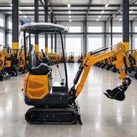 Mini-excavatrice à chenilles de 1,5 tonne à prix réduit, avec cabine, moteur diesel Kubota, certifiée CE EPA EURO5, pour le jardin