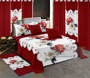 Wholesale Price <strong>Curtains</strong> <strong>and</strong> Bedsheets Luxury <strong>Bedding</strong> Flat Sheet Bedroom with <strong>Curtains</strong> <strong>and</strong> Carpet Set - Product Image 2