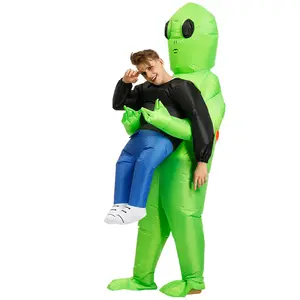 alien תלבושות מצחיק Suppliers-חם למכור מצחיק מתנפח תלבושות ירוק alien למבוגרים ילד מצחיק לפוצץ חליפת מסיבת תחפושות לשני המינים תלבושות