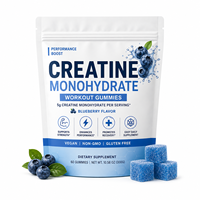 Gummies de créatine monohydrate végétaliennes sans sucre, supplément pré-entraînement énergétique pour la prise de masse pour hommes, marque privée OEM disponible