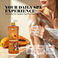 Gel douche exfoliant à la papaye 1000ml, enrichi en enzymes naturelles, élimine en douceur les peaux mortes et éclaircit les aisselles, pour usage domestique