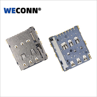 Connecteur de carte Nano SIM WECONN WL-SIM124-NA1 6PIN+1 H=1.24mm Push-Push avec interrupteur de détection, fabricant certifié ISO9001 IATF16949