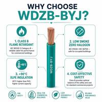 Cable de Cobre para Construcción WDZB-BYJ LSZH XLPO, 450/750V Clase B, Retardante de Llama, IEC 60332, Bajo Humo, Libre de Halógenos