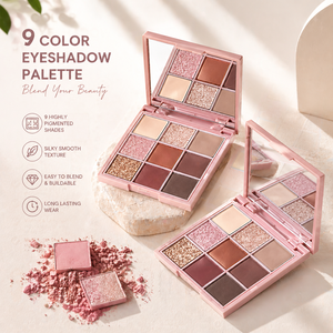 Paleta <span class=keywords><strong>de</strong></span> Sombras <span class=keywords><strong>de</strong></span> Ojos en 9 Tonos Tierra, Altamente Pigmentada, Mate y Brillante, Marca Privada, <span class=keywords><strong>Maquillaje</strong></span> OEM - Product Image 5