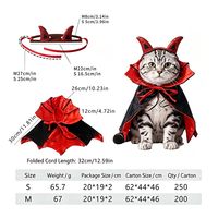 Cape de vampire amusante personnalisée pour animaux de compagnie, en velours doux, avec capuche de diable, pour chats et chiens, vêtements de fête, costume de cosplay pour animaux de compagnie