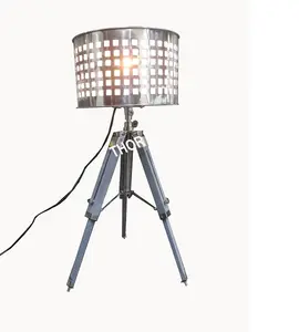 Statief Tafellamp Houten Standaard Industriële Staande Tall Verstelbare Metalen Verlichting Voor Slaapkamer Lezen Woonkamer Decor