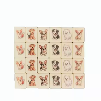 Puzzelspel Mahjong Set Aan Zee Escape Aangepaste Vlag Emoj Fruit Patroon Mahjong Tegels Poker Chips Type